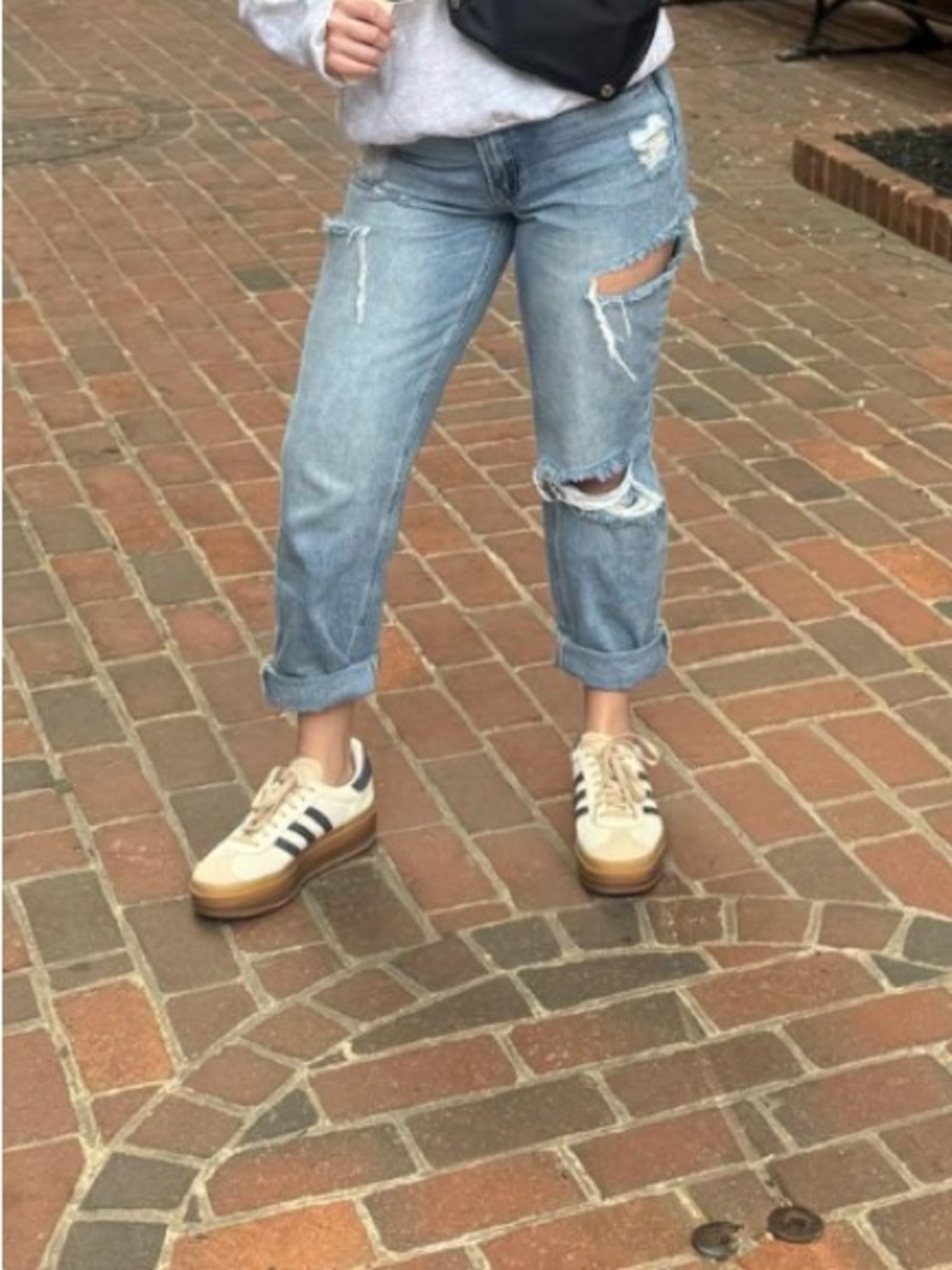 Risen Distressed Slim Crop Jeans